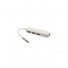 Концентратор USB 3.1 Type-C to 3 port USB 2.0 + Ethernet PowerPlant (CA910397)