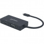 Концентратор Intracom USB3.1 Type-C to HDMI/DVI-I/VGA Black Manhattan (152983)