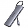 Концентратор Ugreen USB3.0 Type-C to USB 3.0x3/HDMI/VGA/TRS/RJ45/SDTF/PD CM179 space gray (80133)