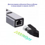 Концентратор USB 3.0 Type-C/Type-A to RJ45 Gigabit Lan, 3*USB 3.0, cable 13 cm Dynamode (DM-AD-GLAN-U3)