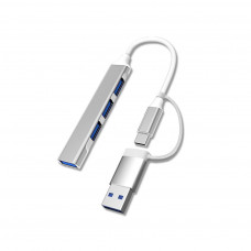 Концентратор Dynamode USB Type-C/Type-A to 1хUSB3.0, 3xUSB 2.0 metal (DM-UH-311AC)