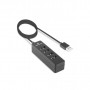 Концентратор REAL-EL HQ-174 USB-A 2.0 1.2m black (EL123110006)