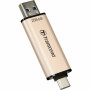 USB флеш накопичувач Transcend 256GB JetFlash 930 Gold-Black USB 3.2/Type-C (TS256GJF930C)