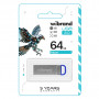 USB флеш накопичувач Wibrand 64GB Falcon Silver-Blue USB 2.0 (WI2.0/FA64U7U)