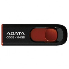 USB флеш накопичувач ADATA 64GB C008 Black+Red USB 2.0 (AC008-64G-RKD)