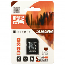 Карта пам'яті Mibrand 32GB microSD class 10 UHS-I U3 (MICDHU3/32GB-A)