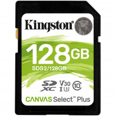 Карта пам'яті Kingston 128GB SDXC class 10 UHS-I U3 Canvas Select Plus (SDS2/128GB)