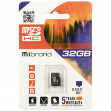 Карта пам'яті Mibrand 32GB microSDHC class 10 UHS-I (MICDHU1/32GB)