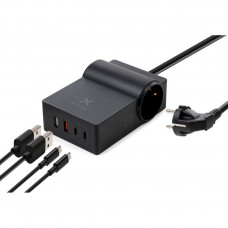 Зарядний пристрій Vinga 65W PD/QC 2xUSB-C+2xUSB-A+2xSchukoF 1.5m CEE7/7 (VCHG2OAC65)