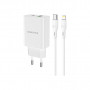 Зарядний пристрій BOROFONE BA56A Lavida PD20W+QC3.0 charger (Type-C to Lightning) White (BA56ACLW)