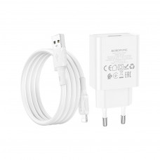 Зарядний пристрій BOROFONE BA74A Aspirer single port charger set(iP) White (BA74ALW)