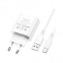 Зарядний пристрій BOROFONE BA74A Aspirer single port charger set(Type-C) White (BA74ACW)