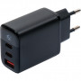 Зарядний пристрій Vinga 2xUSB-C PD30W + USB-A QC30W Display 30W Max (VCR30ACCDB)