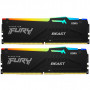 Модуль пам'яті для комп'ютера DDR5 16GB (2x8GB) 5600 MHz Beast RGB Kingston Fury (ex.HyperX) (KF556C40BBAK2-16)