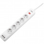 Мережевий фільтр живлення 2E 5XSchuko, 3G*1.5мм, 3*USB-A, 2м, white (2E-SP515M2USBWH)