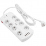 Мережевий фільтр живлення 2E 8XSchuko, 3G*1.5мм, 4*USB-A, 3м, white (2E-SP815M3USBWH)