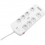 Мережевий фільтр живлення 2E 8XSchuko, 3G*1.5мм, 4*USB-A, 3м, white (2E-SP815M3USBWH)