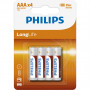 Батарейка Philips AAA R03 LongLife Zinc Carbon * 4 (R03L4B/10)