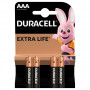 Батарейка Duracell AAA лужні 4 шт. в упаковці (5000394052543 / 81545421)