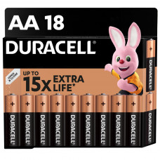 Батарейка Duracell AA лужні 18 шт. в упаковці (5000394107519 / 5006192)