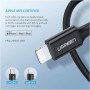 Дата кабель USB-C to Lightning 1.0m US1713A Nickel Plating ABS Shell Black Ugreen (60751)