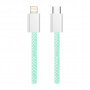 Дата кабель USB-C to Lightning 1.0m 27W green ColorWay (CW-CBPDCL061-G)