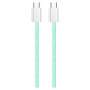 Дата кабель USB-C to USB-C 1.0m 60W 3.0А green ColorWay (CW-CBPDCC061-G)