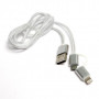 Дата кабель USB 2.0 AM to Lightning + Micro 5P 1.0m cotton PowerPlant (KD00AS1290)