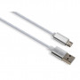 Дата кабель USB 2.0 AM to Micro 5P 1m LED silver Vinga (VCPDCMLED1S)