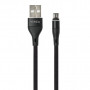 Дата кабель USB 2.0 AM to Micro 5P 1.0m cylindric nylon black Vinga (VCPDCMCANB1BK)