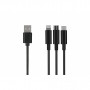 Дата кабель USB 2.0 AM to Lightning + Micro 5P + Type-C 1.2m black 2E (2E-CCMTLAB-BL)