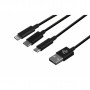 Дата кабель USB 2.0 AM to Lightning + Micro 5P + Type-C 1.2m black 2E (2E-CCMTLAB-BL)