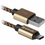 Дата кабель USB 2.0 AM to Type-C 1.0m USB09-03T PRO gold Defender (87812)