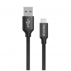 Дата кабель USB 2.0 AM to Lightning 2.0m black ColorWay (CW-CBUL007-BK)