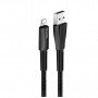 Дата кабель USB 2.0 AM to Lightning 1.0m zinc alloy + led black ColorWay (CW-CBUL035-BK)