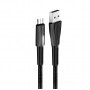 Дата кабель USB 2.0 AM to Micro 5P 1.0m zinc alloy + led black ColorWay (CW-CBUM035-BK)