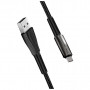 Дата кабель USB 2.0 AM to Type-C 1.0m zinc alloy + led black ColorWay (CW-CBUC035-BK)