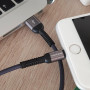 Дата кабель USB 2.0 AM to Lightning 1.0m Denim Grey MakeFuture (MCB-LD2GR)