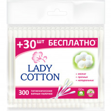 Ватні палички Lady Cotton в поліетиленовому пакеті 300 шт. (4823071621402)