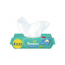 Дитячі вологі серветки Pampers Fresh Clean 4х52 шт (8001841077949)