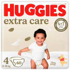 Підгузки Huggies Extra Care 4 (8-16 кг) 60 шт (5029053578118)