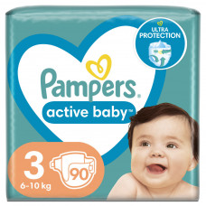 Підгузки Pampers Active Baby Mid Розмір 3 (6-10 кг) 90 ш (8001090949455)