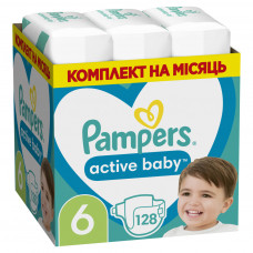 Підгузки Pampers Active Baby Розмір 6 (Extra Large) 13-18 кг 128 шт (8006540032688)