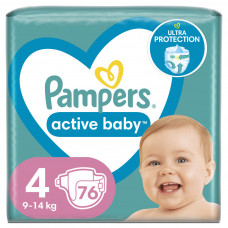 Підгузки Pampers Active Baby Maxi Розмір 4 (9-14 кг) 76 шт (8001090949615)