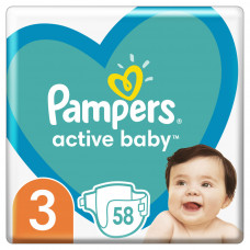 Підгузки Pampers Active Baby Midi Розмір 3 (6-10 кг), 58 шт (8001090949707)