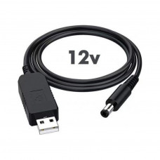 Кабель живлення RCI Перетворювач напруги DC 5V to 12V (inp:USB 5V/2Amax-outp:DC-male 5,5x2,1 12V/1Amax) (DC2.1x5.5mmUSB5V-12V)