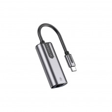 Перехідник USB3.1 Type-C to Ethernet RJ45 1000Mb Aluminum black Vention (CFNHB)