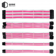 Кабель Qube для блока питания QUBE 1*24P MB, 2*4+4P CPU,2*6+2P VGA Whi (QBWSET24P2x8P2x8PWP)