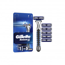 Бритва Gillette Sensor 3 з 6 змінними картриджами (7702018550807)