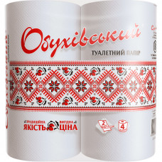 Туалетний папір Обухівський 2 шари білий 4 рулони (4820003833827)